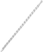 Satin Finish Link Bracelet in 10k White Gold