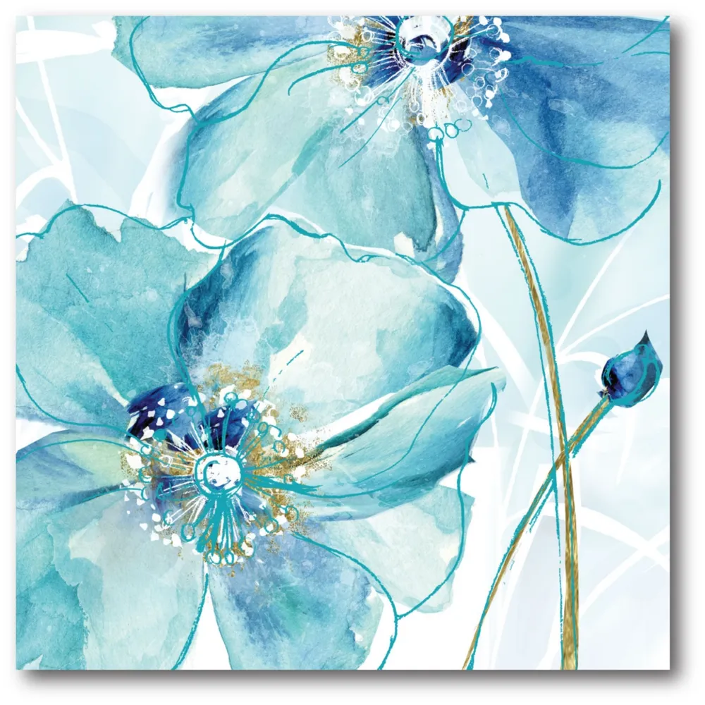 Courtside Market Light Blue Flower I Gallery-Wrapped Canvas Wall Art - 16" x 16"