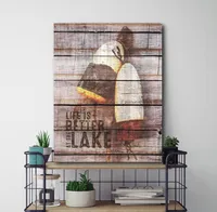 Courtside Market Life is Better at The Lake Gallery-Wrapped Canvas Wall Art - 16" x 20"