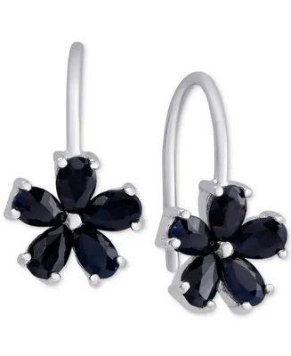 Sapphire Flower Drop Earrings (1/2 ct. t.w.) in Sterling Silver