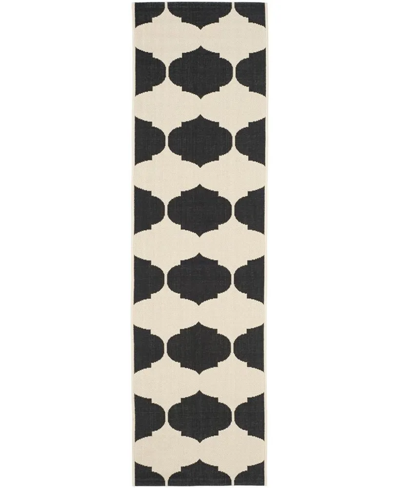 Safavieh Courtyard CY6162 Beige and Black 2'3" x 12' Sisal Weave Runner Outdoor Area Rug