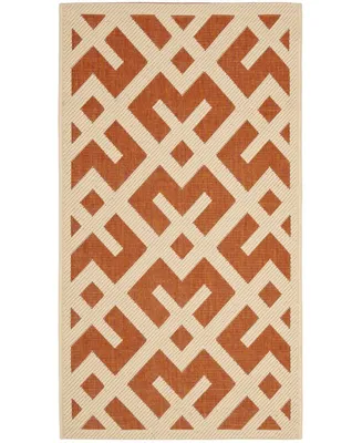 Safavieh Courtyard CY6915 Terracotta and Bone 2'7" x 5' Outdoor Area Rug