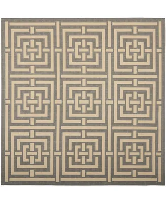 Safavieh Courtyard CY6937 Gray and Cream 7'10" x 7'10" Sisal Weave Square Outdoor Area Rug
