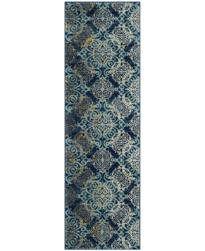 Safavieh Evoke Royal and Light Blue 2'2" x 9' Runner Area Rug