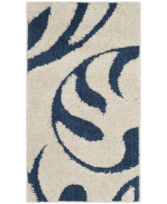 Safavieh Florida Shag SG468 Cream and Blue 2'3" x 4' Area Rug