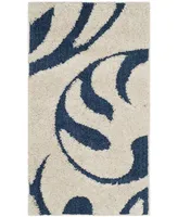 Safavieh Florida Shag SG468 Cream and Blue 2'3" x 4' Area Rug