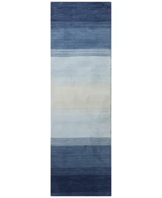 Bayside Bay-95 Blue 2'6" x 8' Runner Area Rug