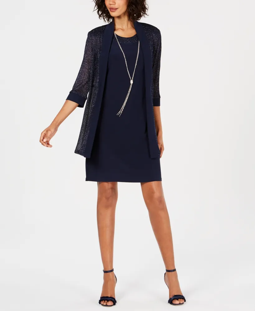 R & M Richards Petite Necklace Dress & Jacket