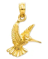 14k Gold Charm, Hummingbird Charm