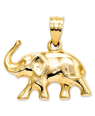 14k Gold Charm, 3D Elephant Charm