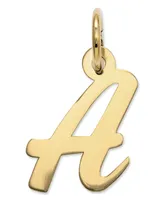 14k Gold Charm, Small Script Initial Charm