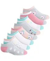 Planet Sox Little & Big Girls 8-Pack Unicorn No-Show Socks