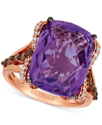 Le Vian Grape Amethyst (9-3/4 ct. t.w.) & Diamond (5/8 Ring 14k Rose Gold