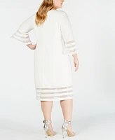 Calvin Klein Plus Sheer-Stripe Sheath Dress