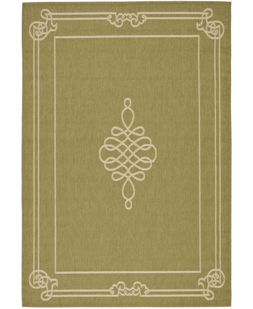 Safavieh Courtyard CY6788 Green and Creme 6'7" x 9'6" Outdoor Area Rug