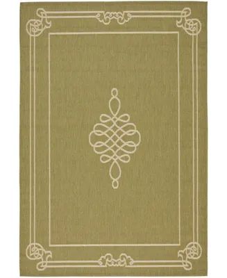 Safavieh Courtyard CY6788 Green and Creme 6'7" x 9'6" Outdoor Area Rug