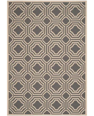 Safavieh Courtyard CY6112 Anthracite and Beige 6'7" x 9'6" Outdoor Area Rug