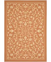 Safavieh Courtyard CY2098 Terracotta and Natural 6'7" x 6'7" Round Outdoor Area Rug