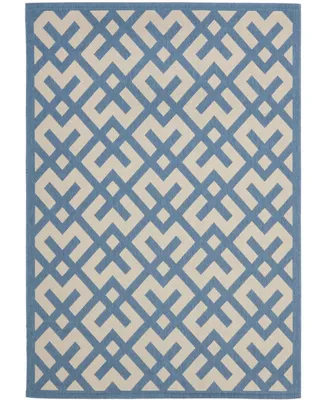 Safavieh Courtyard CY6915 Beige and Blue 4' x 5'7" Outdoor Area Rug
