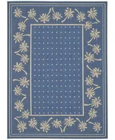 Safavieh Courtyard CY5148 Blue and Ivory 4' x 5'7" Outdoor Area Rug