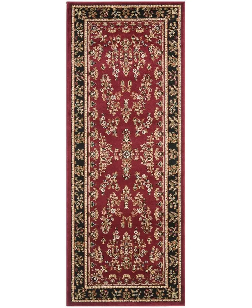 Safavieh Lyndhurst LNH331 Red and Black 2'3" x 10' Runner Area Rug