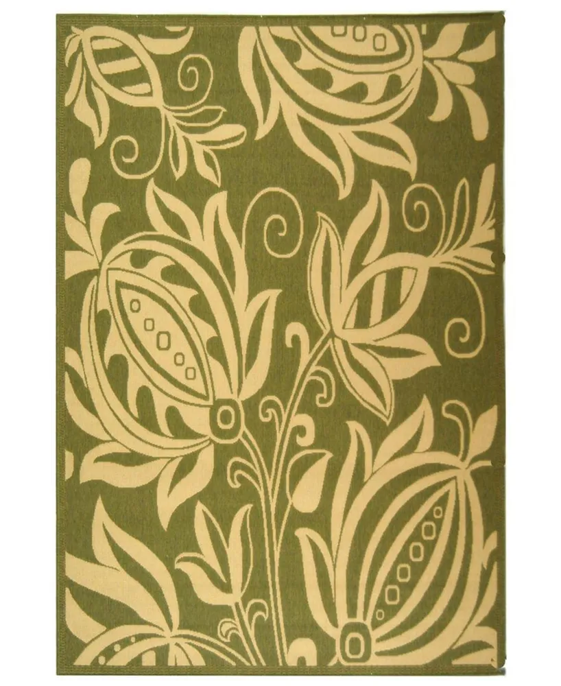 Safavieh Courtyard CY2961 Olive and Natural 2'3" x 10' Runner Outdoor Area Rug