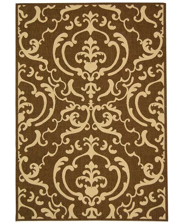 Safavieh Courtyard CY2663 Chocolate and Natural 6'7" x 6'7" Square Outdoor Area Rug