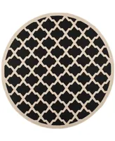 Safavieh Courtyard CY6903 Black and Beige 4' x 4' Sisal Weave Round Outdoor Area Rug