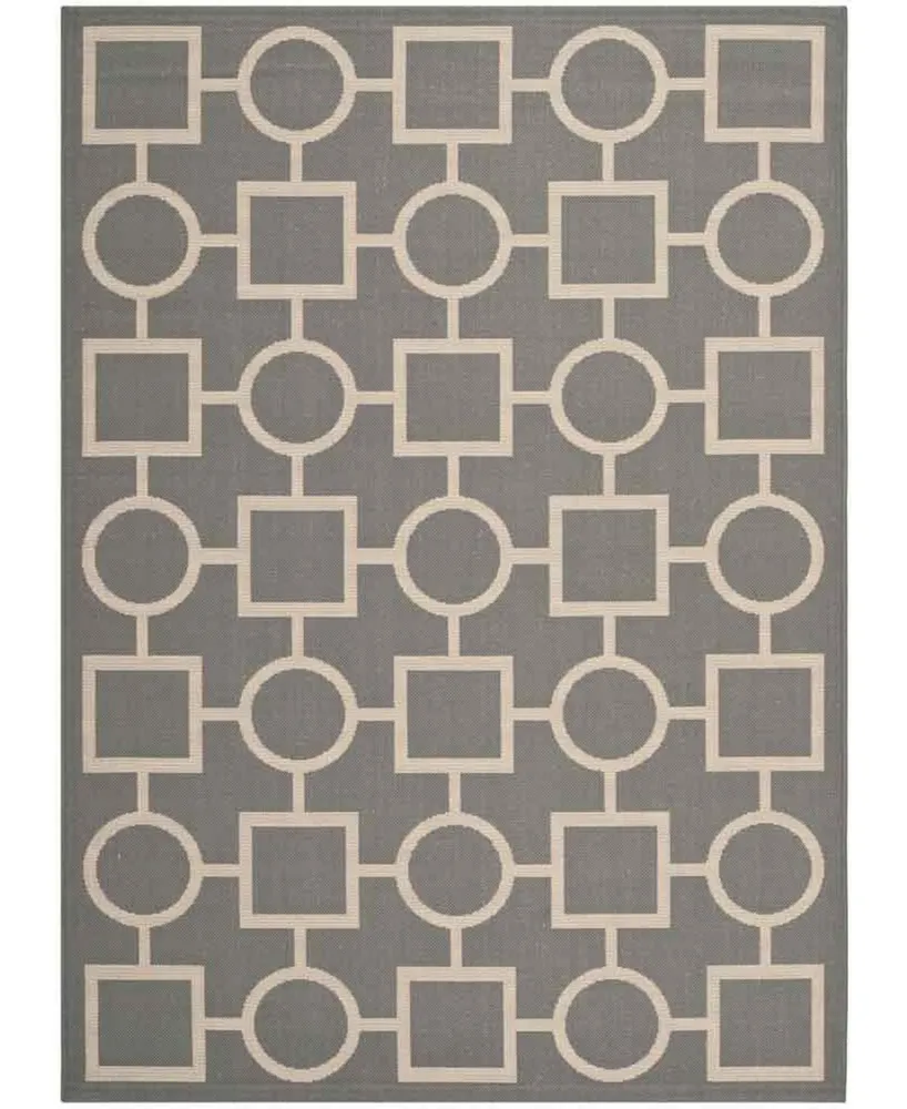 Safavieh Courtyard CY6925 Anthracite and Beige 4' x 5'7" Sisal Weave Outdoor Area Rug