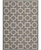 Safavieh Courtyard CY6925 Anthracite and Beige 4' x 5'7" Sisal Weave Outdoor Area Rug