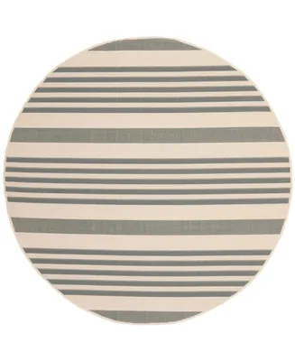 Safavieh Courtyard CY6062 Gray and Bone 6'7" x 6'7" Round Outdoor Area Rug