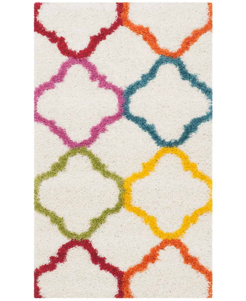 Safavieh Shag Kids SGK563 Ivory and Multi 3' x 5' Area Rug