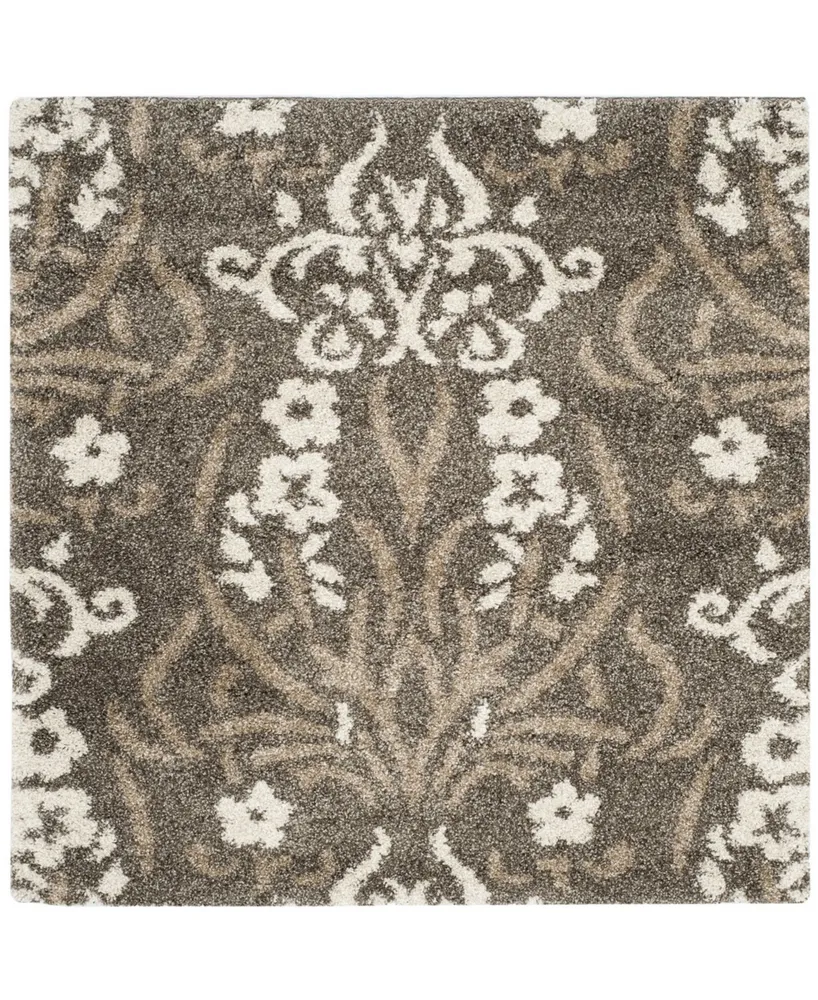 Safavieh Florida Shag SG457 Smoke and Beige 4' x 4' Square Area Rug