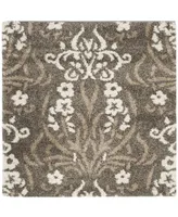 Safavieh Florida Shag SG457 Smoke and Beige 4' x 4' Square Area Rug