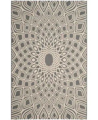 Safavieh Courtyard CY6616 Anthracite and Beige 4' x 5'7" Sisal Weave Outdoor Area Rug