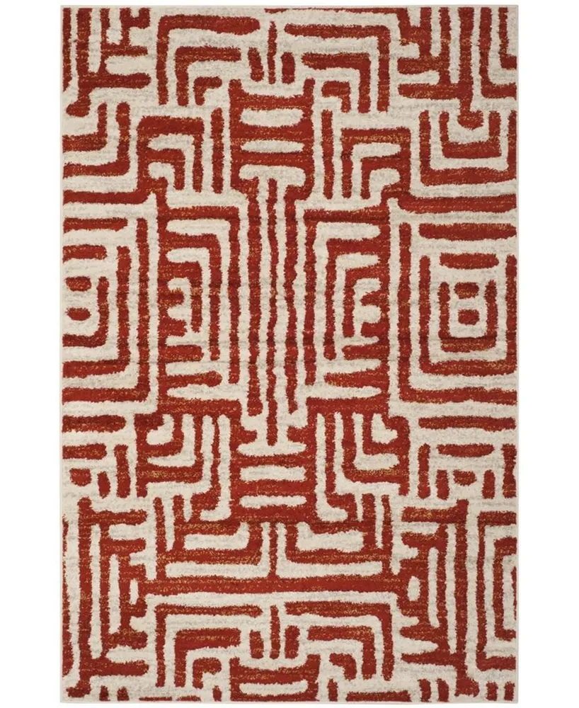 Safavieh Amsterdam AMS106 Ivory and Terracotta 6'7" x 9'2" Outdoor Area Rug