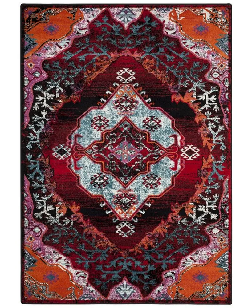 Safavieh Cherokee CHR912 Light Blue and Red 4' x 6' Area Rug