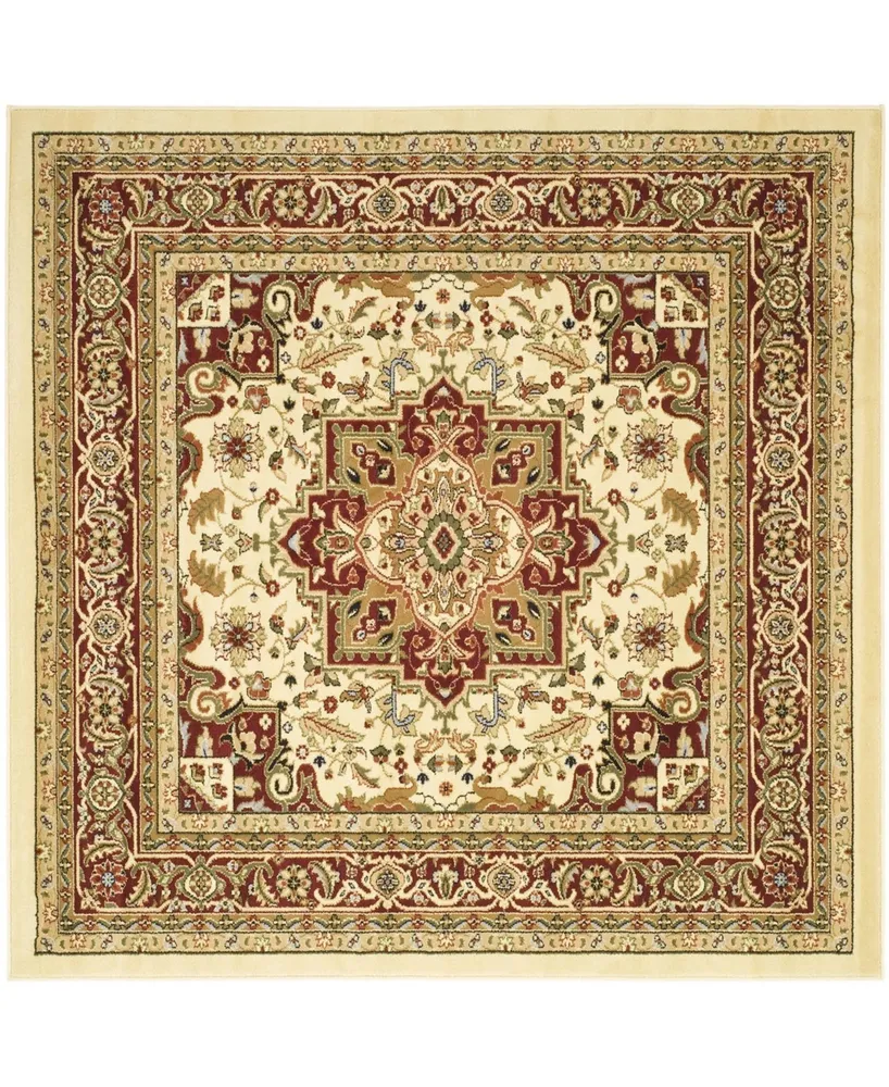 Safavieh Lyndhurst LNH330 Ivory and Red 5'3" x 5'3" Square Area Rug