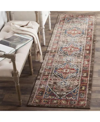 Safavieh Bijar BIJ621 Brown and Royal 2'3" x 12' Runner Area Rug