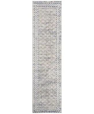 Safavieh Brentwood BNT899 Light Grey and Blue 2' x 12' Sisal Weave Runner Area Rug