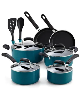 Cook N Home Pots and Pans Nonstick Cookware Set 12-Piece, Kitchen Cooking Set with Frying Pans and Saucepans, Induction Compatible, Turquoise