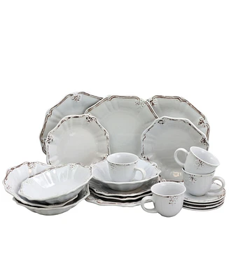 Elama Fleur De Lys 20 Pc. Dinnerware Set, Service for 4