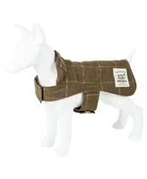 Touchdog 2-in-1 Windowpane Plaided Dog Jacket with Matching Reversible Mat