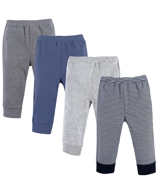 Luvable Friends Baby Boys Cotton Pants 4pk Solid, 3-6 Months