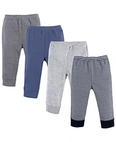 Luvable Friends Baby Boys Cotton Pants 4pk Solid, 3-6 Months