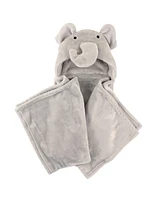 Hudson Baby Infant Hooded Animal Face Plush Blanket, Yellow Ducks, One