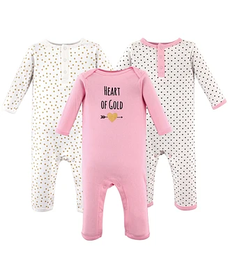 Hudson Baby Girls Cotton Coveralls 3pk
