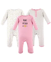 Hudson Baby Girls Cotton Coveralls 3pk