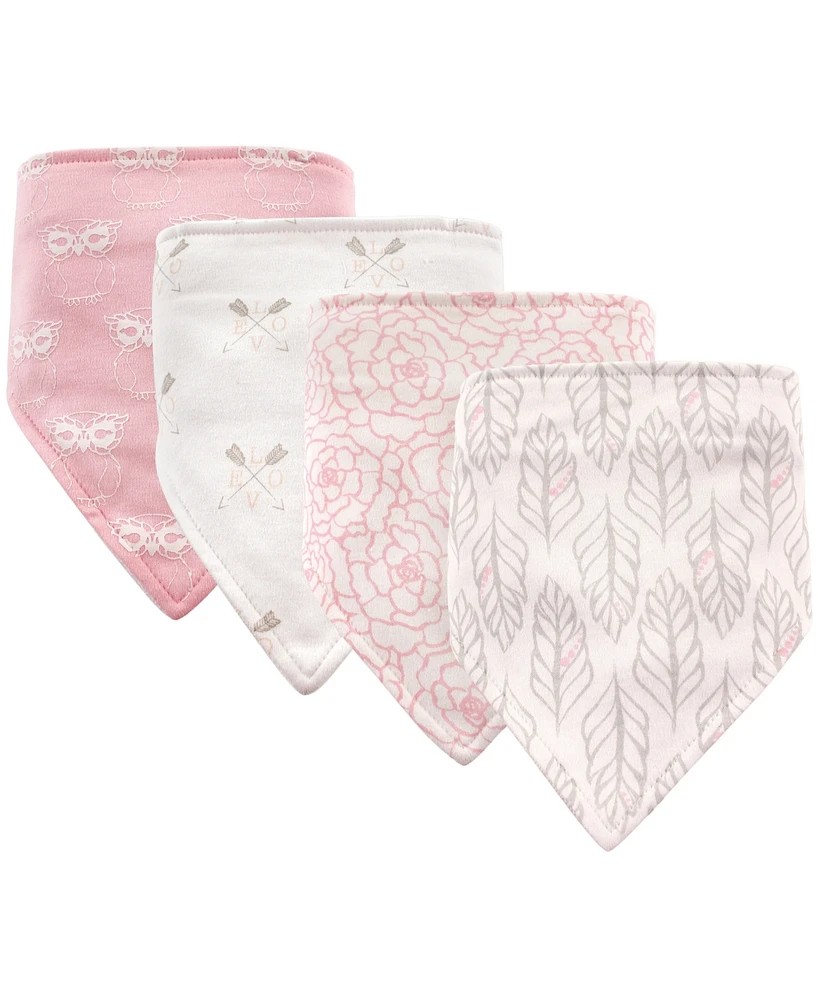 Hudson Baby Infant Girl Cotton Bandana Bibs 4pk