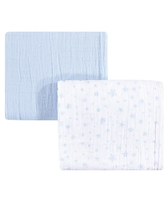 Hudson Baby Infant Boy Cotton Muslin Swaddle Blankets